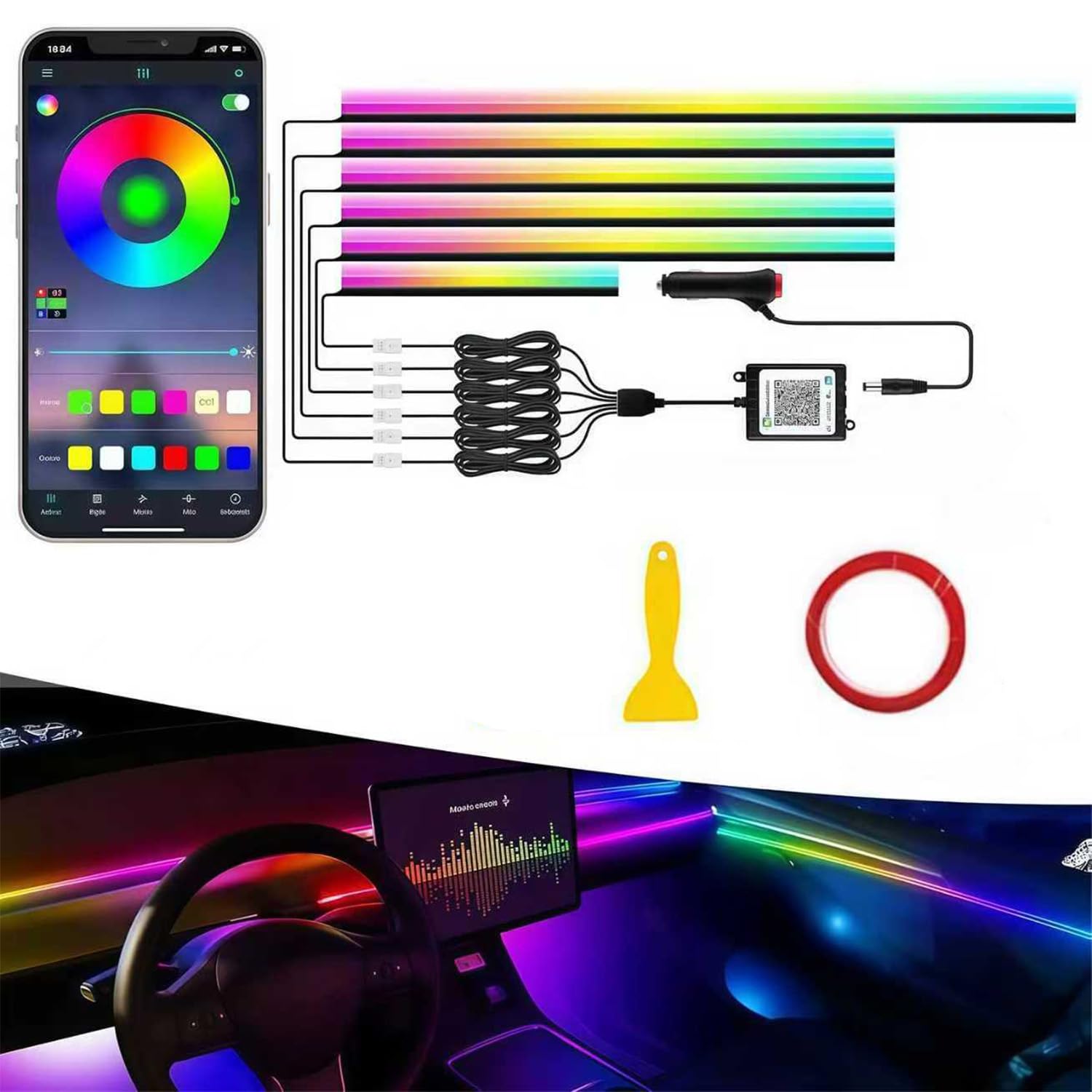 Amazon | 車用LEDテープライト【2025年モデル】アンビエントライト LED